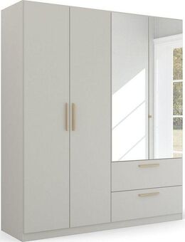 rauch Kleiderschrank Skandi by Quadra Spin Schlafzimmerschrank im Landhaus-Stil mit Massivholzgriffen, mit Schubladen und Spiegel