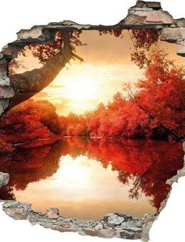 queence Wandtattoo Fluss (1 St), Wandsticker, Wandbild, selbstklebend, 3D, Wanddurchbruch