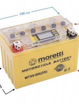 Premium AGM Batterie Moretti MTX9-BS YTX9-BS 8AH LCD Display - Wuppertal