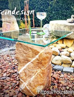 Glastisch, Steintisch, Gartentisch, Wohnzimmertisch, Tisch, Modell Ginsterkopf - Argenthal