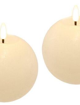 I.GE.A. LED-Kerze LED Echtwachskerze 2er Set, Mit Timer Flackernd Stumpenkerze Adventskerzen Adventskranz