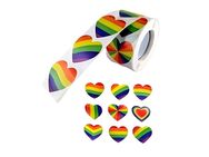 500 Regenbogen Herzen Papier Aufkleber Geschenkidee Etiketten Rolle Farbig Herz 13,90 €* - Villingen-Schwenningen