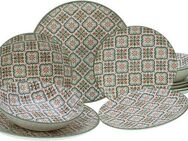 CreaTable Teller-Set Rumi (12-tlg), 4 Personen, Steingut, orientalische2 Fliesenmotiv