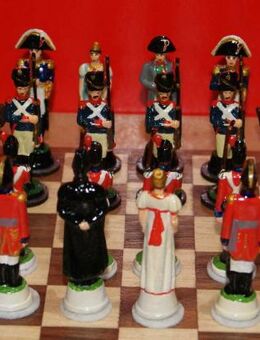 Schach Schachspiel Zinn Figuren Schlacht bei Waterloo - Spraitbach