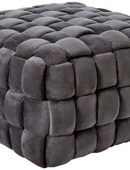 Jahnke Hocker WEB ART M, Hocker, Couchtisch, Beistelltisch gepolstert in edler Flechtoptik