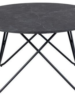ACTONA GROUP Couchtisch Wyre TOPSELLER! (Wohnzimmertisch, Sofatisch, Kaffeetisch, OTTOs Choice), rund, schwarzer Marmor-Look, schwarzer Stahldrahtfuß, T: 80 cm
