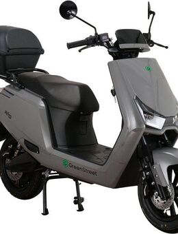 GreenStreet E-Mofaroller Rio 2000W 25 kmh grau inkl. Topcase, 2000 W, 25 km/h, bis zu 90 km Reichweite, breites Rücklicht zur besseren Sichtbarkeit