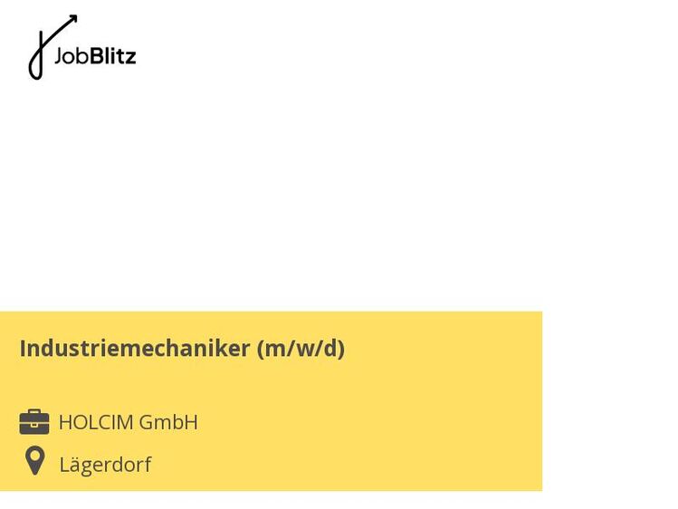 Industriemechaniker (m/w/d) - Lägerdorf