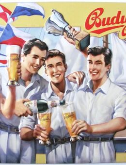 Budweiser - Blechschild - Frau mit Seglern - Doberschütz