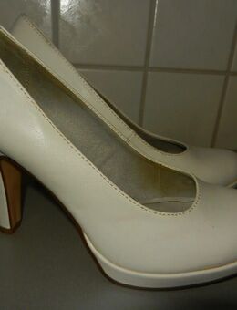 Tamaris Pumps Gr. 39 cremeweiss ca. 9,5cm Absatz Damenschuh - Chemnitz