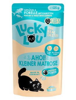 Lucky Lou Kitten 16 x 125 g - Geflügel & Forelle