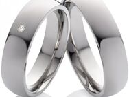 Partnerringe Titan MOR62 6mm breite und Stein - Aholming