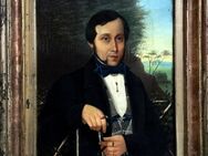 Biedermeier-Ölgemälde um 1850, Portrait eines Kaufmanns mit Zigarillo in Asien!!! - Berlin