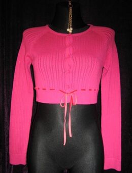 NEUw * Ausgefallen * edel mit Samtband * Kurz * Corp * Cardigan * Strickjacke "MNG * Mango * CASUAL WEAR" Gr. 34- 36/ XS- S * pink * - Riedlingen