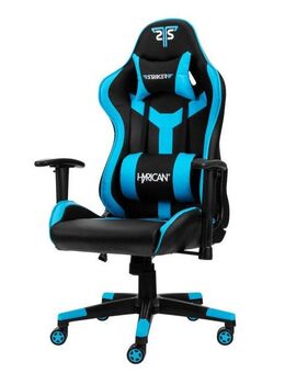 Hyrican Gaming-Stuhl "Striker Copilot" schwarz/blau, Kunstleder, ergonomischer Gamingstuhl, Bürostuhl, Schreibtischstuhl, geeignet für Jugendliche und Erwachsene