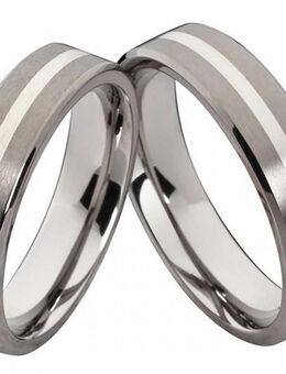 Trauringe aus Titanringe mit Silber T098 mit Gravur - Aholming