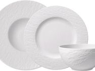 Villeroy & Boch Geschirr-Set Manufacture Rock blanc (6-tlg), 2 Personen, Fine China-Porzellan, Made in Germany, Fine China Porzellan