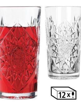 LIBBEY Gläser-Set Libbey Cooler Trinkglas, 12er Set -HOBSTAR-, Glas, 473 ml, hochwertig verarbeitet, in eleganter Vintage-Optik