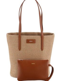BOSS Henkeltasche Palmah TOTE B, Basttasche, Umhängetasche, Shopper mit großen Tragegriffen