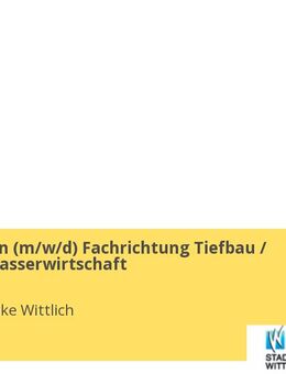 Ingenieur/in (m/w/d) Fachrichtung Tiefbau / Siedlungswasserwirtschaft - Wittlich