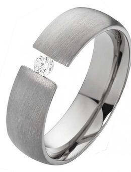 Damenring Titanring DT006 mit Zirkonia - Gravur - Aholming