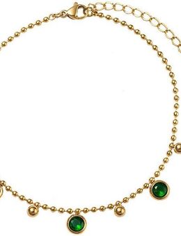 Firetti Fußkette mit Anhänger Schmuck Geschenk Körperschmuck Kreise Kugeln, mit Zirkonia (synth)