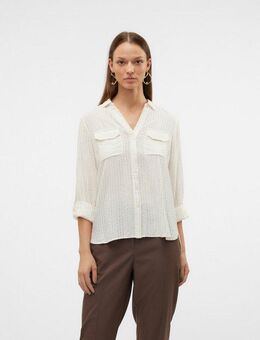 Vero Moda Hemdbluse VMBUMPY LS GLITTER SHIRT WVN GA NOOS mit Glitzereffekt