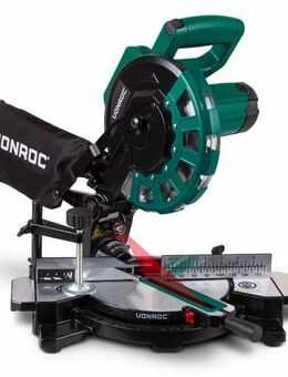 VONROC Kapp - Gehrungssäge 1700W - Ø 216 mm Sägeblatt mit 40 Sägezähnen mit Laser und LED Set5342 - Wuppertal
