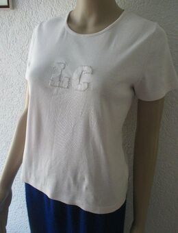 NEUw * Stylisch * modern * Aufstickerei * Baumwolle * Kurzarm * T- Shirt "LECOMTE" Gr. 36- 38/ S * weiß * - Riedlingen