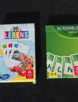 Scrabble Pocket+Spiel des Lebens Hasbro Mattel ASS 2 Kartenspiele zus. 3,- - Flensburg