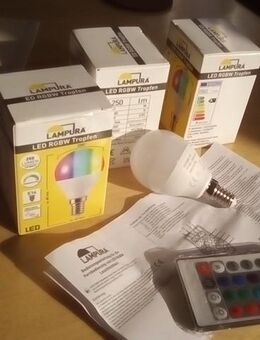 4 Ledlampen E14 jede mit Fernbedienung in OVP pro Stück ab - Mülheim (Ruhr)