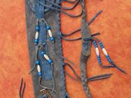 005 - Flötentasche / Ledertasche aus Leder Neu - Länge ca. 55/53 cm Farbe: grau - Schiltach