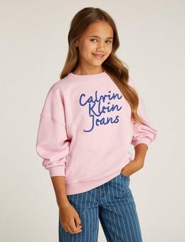 Calvin Klein Jeans Sweatshirt HANDW LOGO EMBR CN SWEATSHIRT für Kinder bis 16 Jahre mit Logostickerei