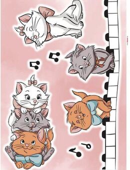 Komar Wandtattoo Aristocats Kittens - Größe 50 x 70 cm (7 St), selbstklebend, Wandsticker, Kinderzimmer