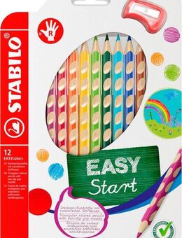 STABILO Buntstift STABILO EASYcolors - 12er Pack mit Spitzer, für Rechtshänder, Made in Germany