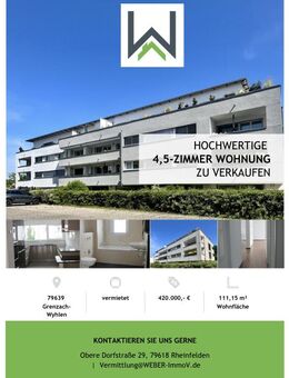 Moderne 4,5-Zimmer-Wohnung mit Stil und Komfort in zentraler Lage - Grenzach-Wyhlen