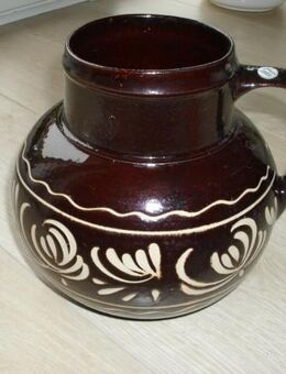 Keramik Krug Vase Blumenvase Handarbeit Ritztechnik braun Deko Kunsthandwerk 5,- - Flensburg