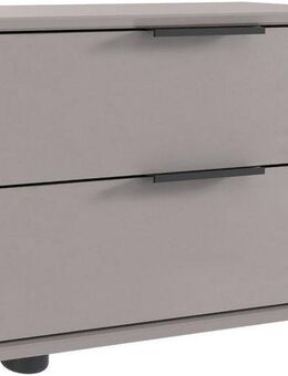 Wimex Nachtkommode Tilburg, einzeln oder im 2er Set, Made in Germany, Nachtschrank mit 2 Schubladen, schwarze Metallgriffe