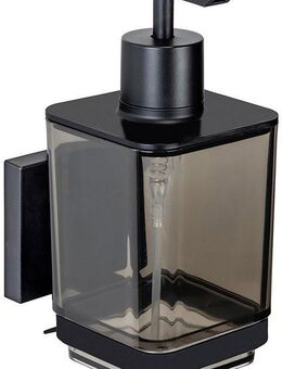 WENKO Seifenspender Vacuum-Loc® Modell Quadro, Befestigen ohne Bohren, Edelstahl-Halterung, 340 ml