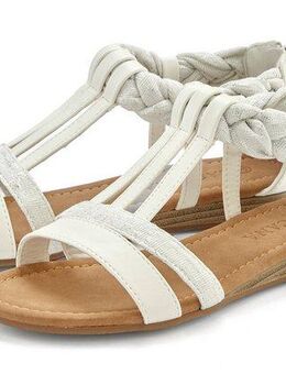 LASCANA Sommerschuh, Sandalette, Sandale mit Verzierung und kleinem Keilabsatz im Festival-Look VEGAN