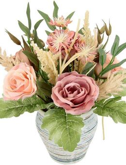 Kunstblume Gesteck Rosen im Topf, I.GE.A., Höhe 24 cm