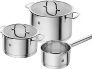 Zwilling Topf-Set TrueFlow, Edelstahl (Set, 3-tlg), 18/10 Edelstahl, integrierte Siebfunktion, Induktion, 3-tlg.