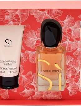 Giorgio Armani Eau de Parfum Giorgio Armani Si Damen Set, 3-tlg., Blumig-orientalischer Duft mit Mandarine, Mairose, Freesie & Vanille.
