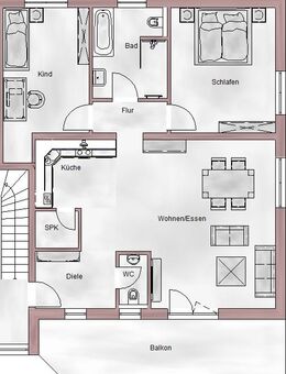 Moderne und lichtdurchflutete 3-Zimmer-Neubauwohnung mit exklusiver Einbauküche in einem hochwertigen Neubau. - Petersberg (Rheinland-Pfalz)