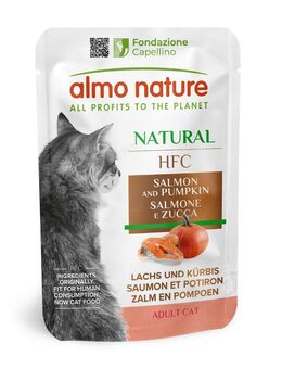 Sparpaket Almo Nature HFC Natural Pouch 24 x 55 g - Lachs & Kürbis