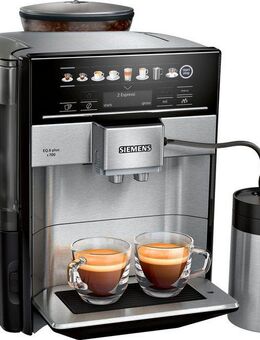 SIEMENS Kaffeevollautomat EQ6 plus s700 TE657M03DE, viele Kaffeespezialitäten, Doppeltassenfunk, Edelstahl-Milchbehälter, automatische Dampfreinigung, edelstahl