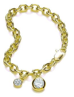 Buckley London Armband vergoldet mit Anhängern mit Kristallen