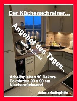 Top Preis Winklearbeitsplatte NU 742 für die Küche, 90x90 + 300x60 cm, mm genauer Zuschnitt - Oberhausen