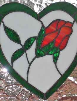 Fensterbild Tiffanyglas Herz/Blume - Krefeld