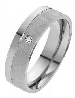 Damen Ring Edelstahl DE018 mit Stein und Gravur - Aholming